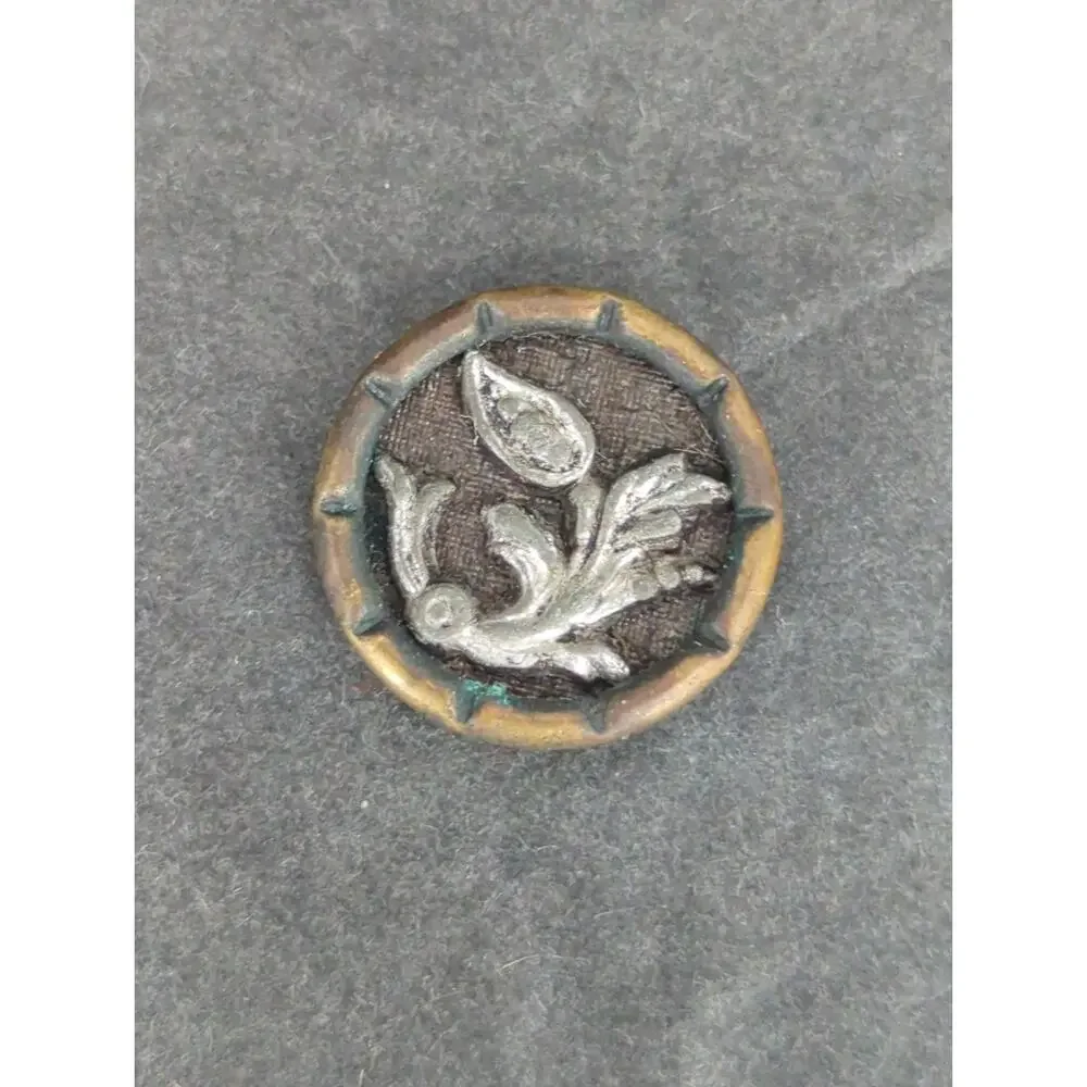 LOT DD of 10 Antique Vintage Victorian Brass Mixed Materials Buttons ESTATE FIND